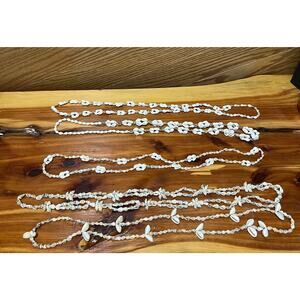 Vintage Lot Hawaiian Cowrie Shell Clusters Lei Necklaces Authentic Layering MCM